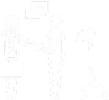 One icon with people shaking hands, Arterion injector icon